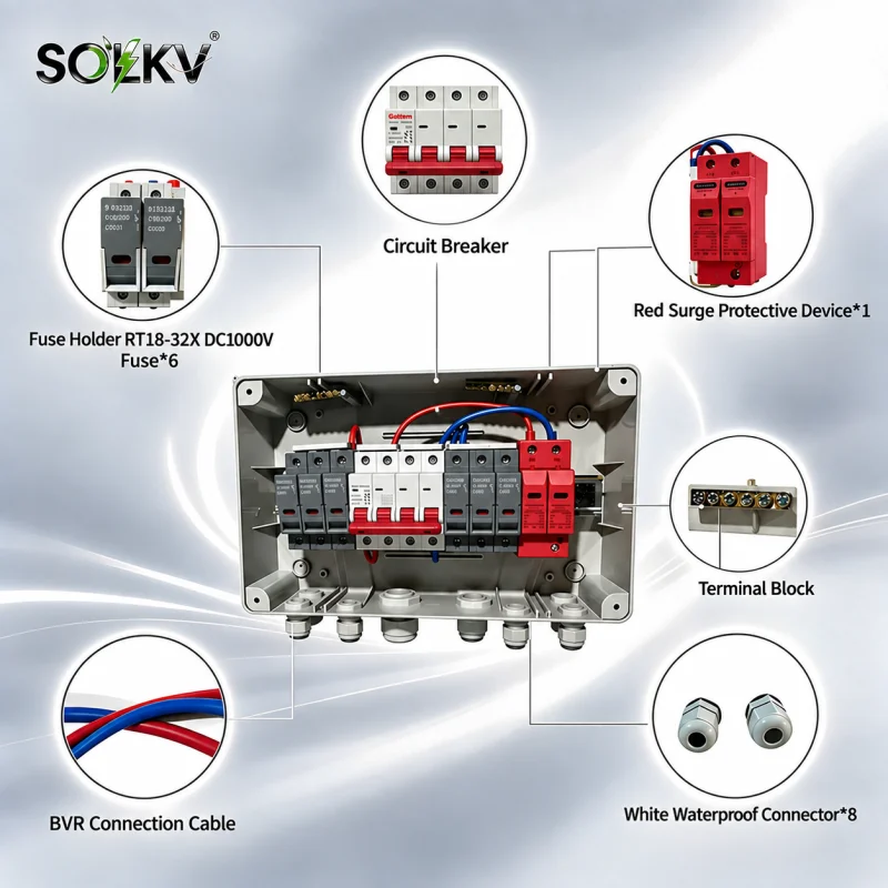 1000V DC PV Combiner Box 3 In 1 Out (2)